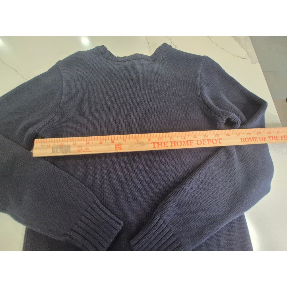 Polo Ralph Lauren Mens XL Navy Blue Cotton‎ Knit Crewneck Sweater Pony Logo - Picture 10 of 11